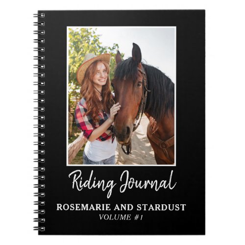 Horse Photo Riding Journal Personalized Black