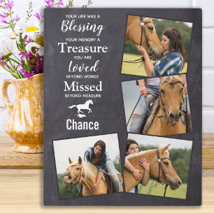 Horse Photo Rustic Slate Keepsake Memorial Plaque