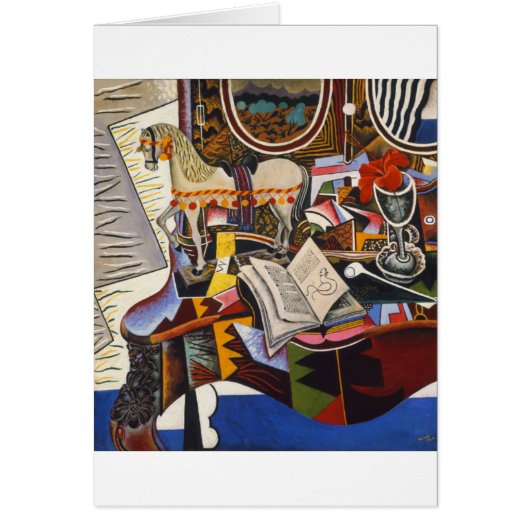Horse Pipe Red Flower by Joan Miro Cards (Front)