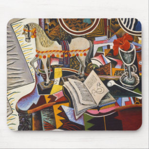 Horse Pipe Red Flower by Joan Miro Mouse Pad