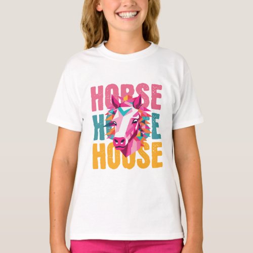 Horse Plane illustration Girl T_Shirt