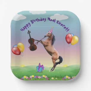 Horse Playing The Violin Birthday  Paper Plates