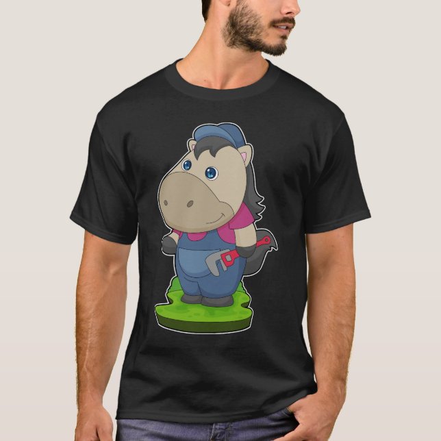 Horse Plumber Water pump pliers T-Shirt (Front)
