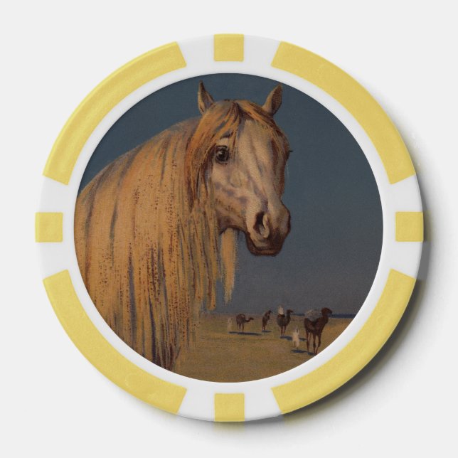 Horse Poker Chip Luck Arabian Stallion Desert Dusk (Front)
