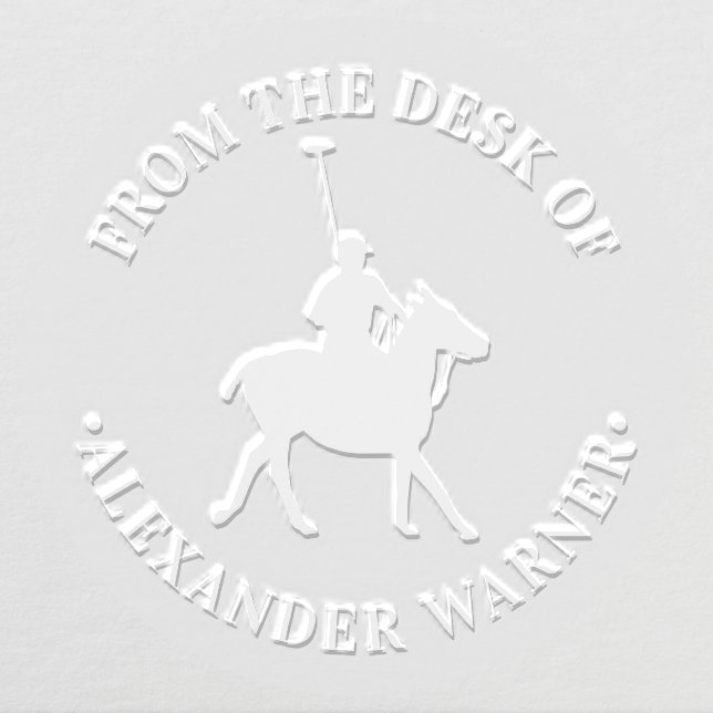 Horse Polo Player #2 “From the Desk of” Library Embosser (Design)