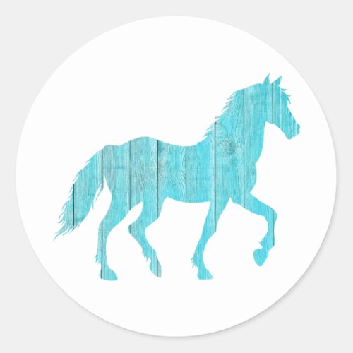 horse pony  animal  stallion  mustang  silhouette classic round sticker