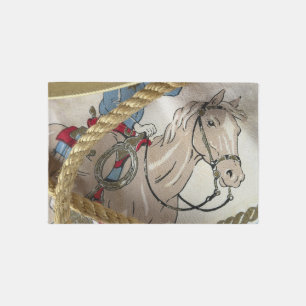 Horse Pony & cowboy rider for kids Rug