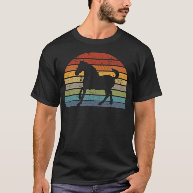 Horse Pony Riding Sweet Horse Love Retro funny pon T-Shirt (Front)