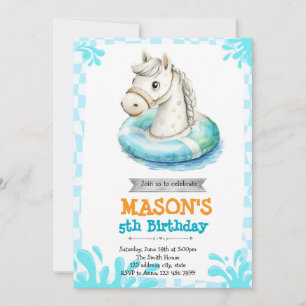 Horse pool party invitation