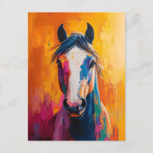 Horse Pop Art Style Digital Painting Postcard