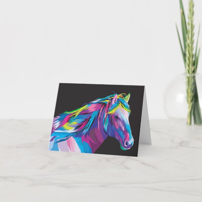 Horse pop art  thank you card (Front)
