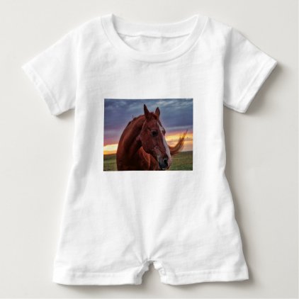 Horse Portrait Baby Romper
