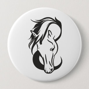 Horse portrait, button