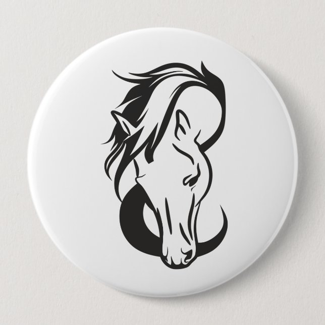 Horse portrait, button (Front)