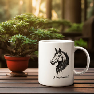 Horse portrait flash style mug