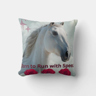 Horse Portrait for Equestrian Soul and Horse Lover Throw Pillow
