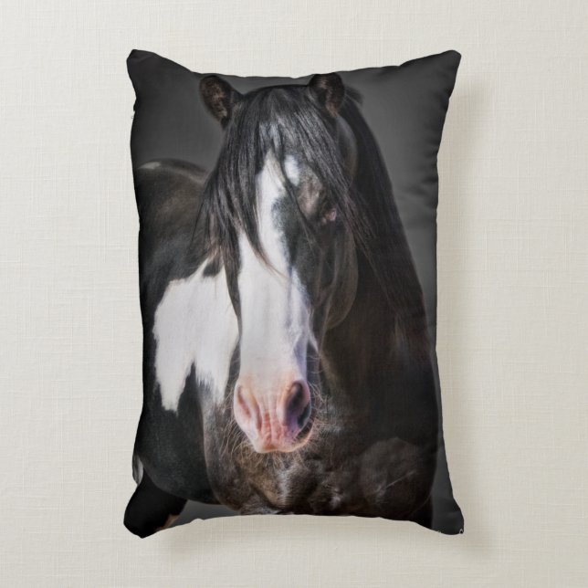 Horse Portrait II Decorative Pillow (Front(Vertical))