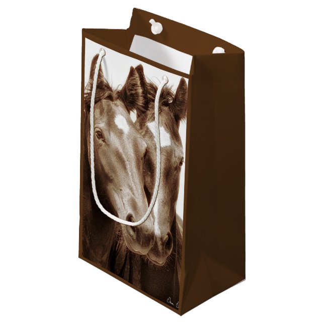 Horse Portrait III Small Gift Bag (Front Angled)