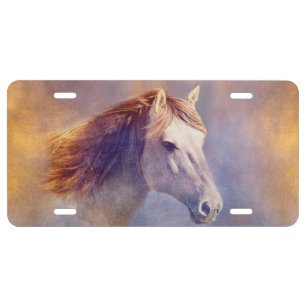 Horse portrait license plate