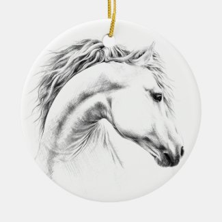 Horse portrait pencil drawing Equestrian art
