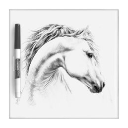 Horse portrait pencil drawing Equestrian art Dry-Erase Board