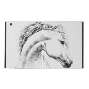 Horse portrait pencil drawing Equestrian art iPad Cover