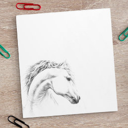 Horse portrait pencil drawing Equestrian art Notepad