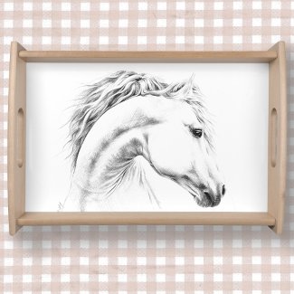 Horse portrait pencil drawing Equestrian art