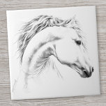 Horse Portrait Pencil Drawing Equestrian Art Tile at Zazzle