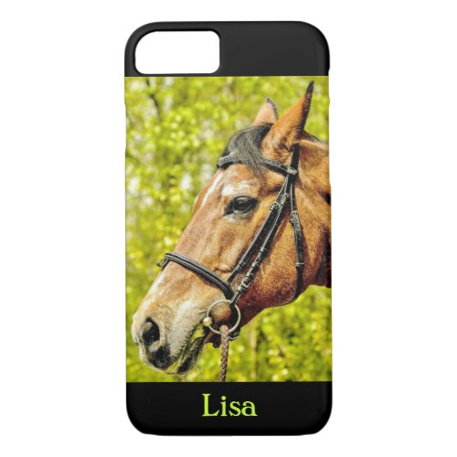 Horse Portrait Personalized Name iPhone 87 Case