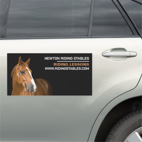 Horse Portrait Riding Instructor Academy Car Magnet