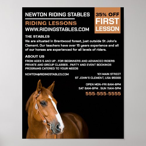Horse Portrait Riding Instructor Academy Poster