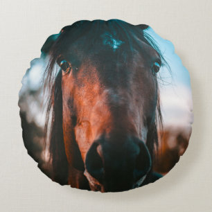 HORSE PORTRAIT ROUND PILLOW
