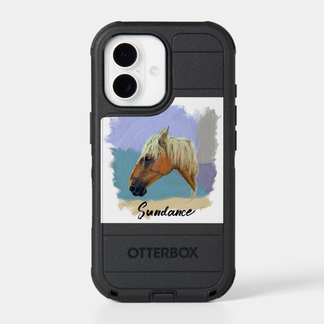Horse Portrait - "Sundance" - Personalise Your  Otterbox iPhone Case (Back)