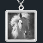 Horse Portrait V Silver Plated Necklace<br><div class="desc">Animals</div>