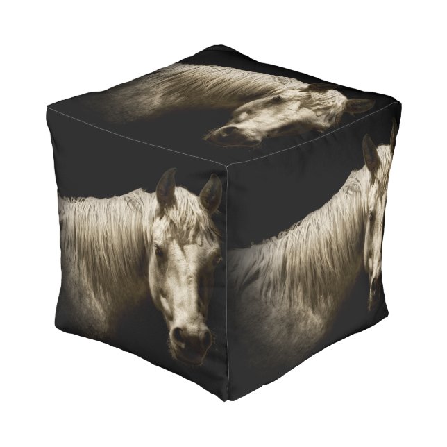 Horse Portrait VI Pouf (Angled Front)