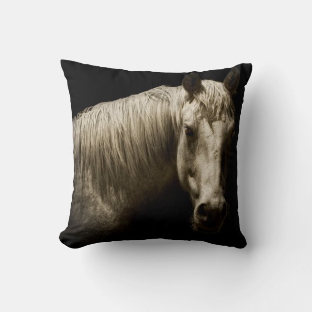 Horse Portrait VI Throw Pillow (Front)
