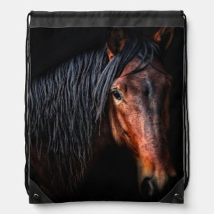 Horse Portrait VII Drawstring Bag
