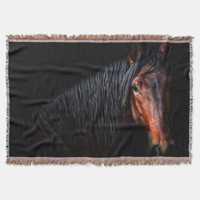 Horse Portrait VII Throw Blanket (Front)