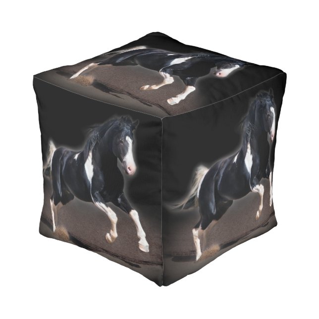 Horse Portrait VIII Pouf (Angled Front)