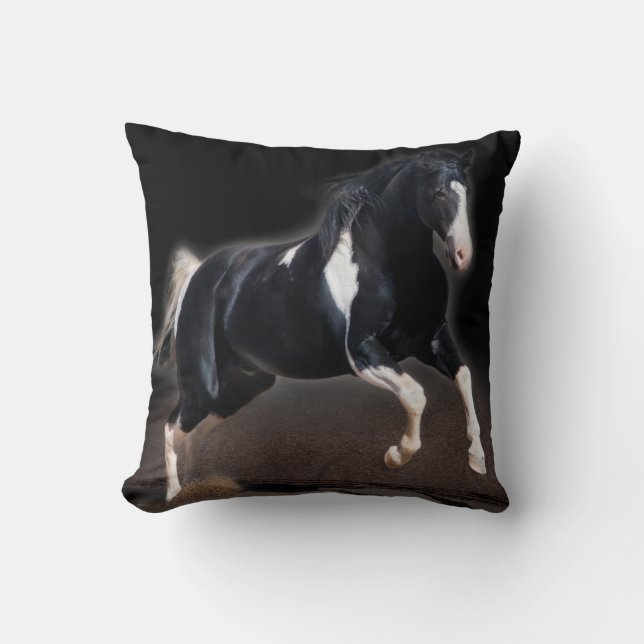 Horse Portrait VIII Throw Pillow (Front)