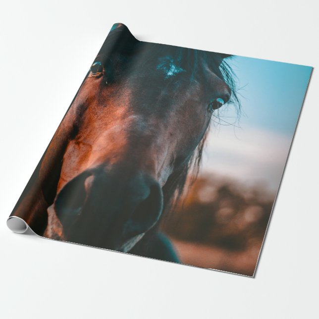 HORSE PORTRAIT WRAPPING PAPER (Unrolled)