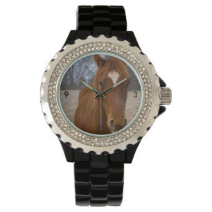 Horse pose wrist watch