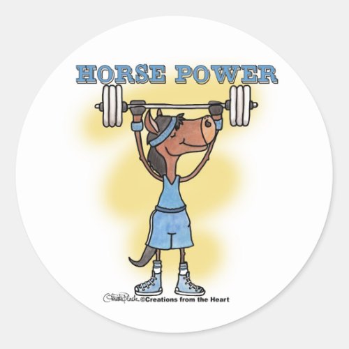 Horse Power Classic Round Sticker