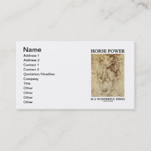 Horse Power Is A Wonderful Thing (da Vinci Horse) Business Card
