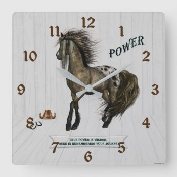 Horse Power Square Wall Clock by stellerangel at Zazzle