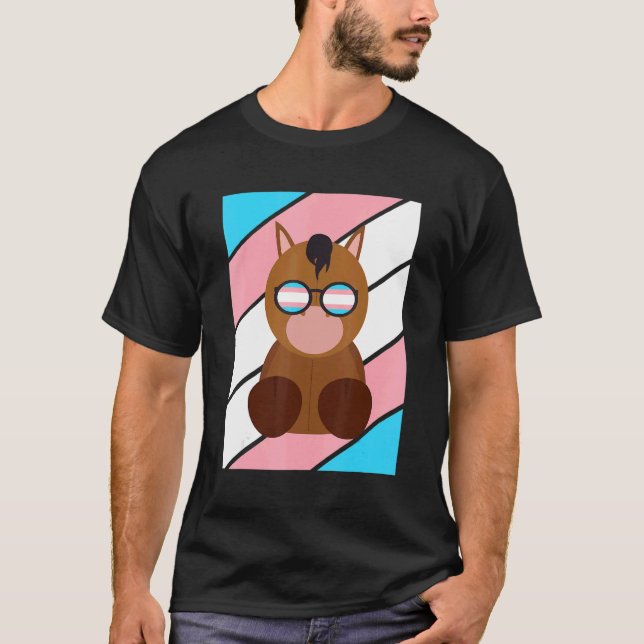 Horse Pride Transgender Flag LGBTQ Proud Ally Prid T-Shirt (Front)