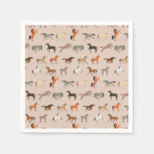 Horse Print Pattern, Boys Girls & Kids, Horse Gift Napkins