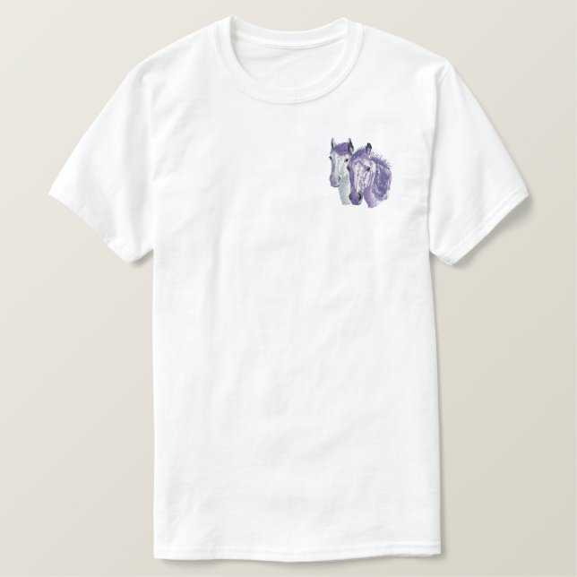 Horse Profile Pair Embroidered Hoodie (Design Front)