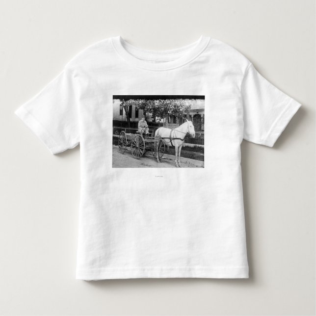 Horse pulling Delivery Wagon Photograph Toddler T-shirt (Front)
